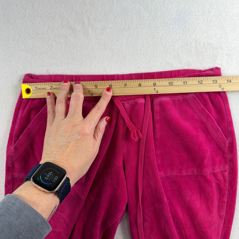 VTG Y2K Mossimo S Small Velour Pants Pink Flare Leg Low Rise Drawstring Hip Hop - Picture 8 of 14